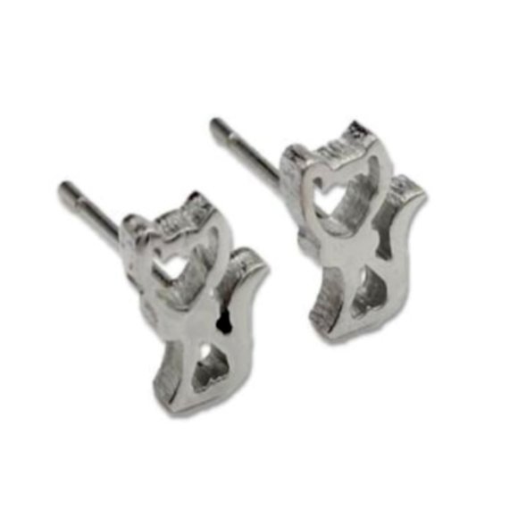 High-Quality Stainless Steel Silver Sexy Kitten Earrings - Picture 1 of 1